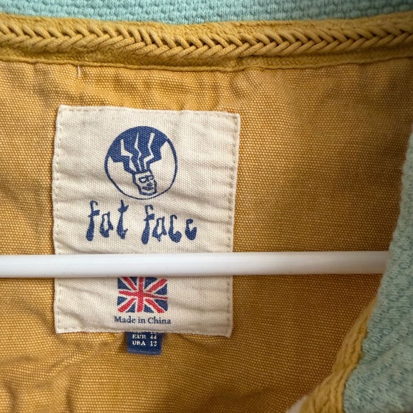 Fat Face Striped Quarter Zip Pullover Airlie Sweatshirt Womens 12 Yellow White - Picture 5 of 8